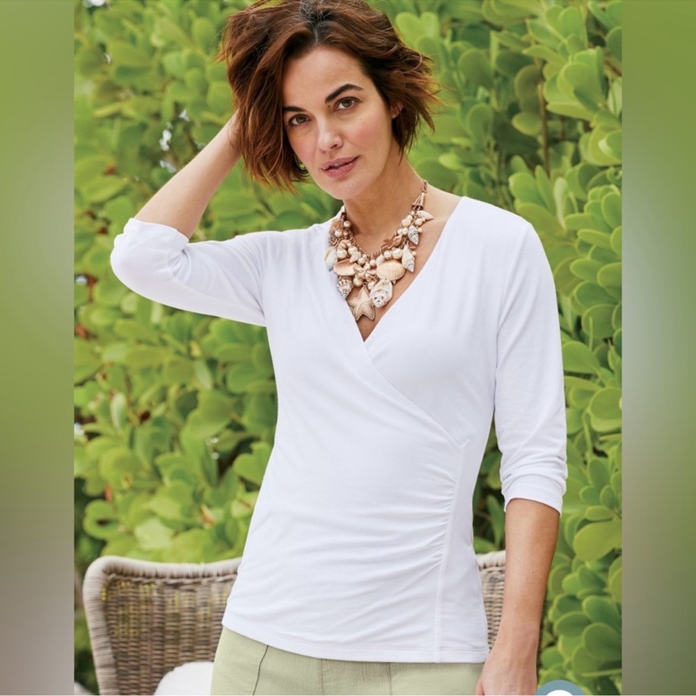 Soft Surroundings Alyssa Knit Top in White NWT - Picture 1 of 4